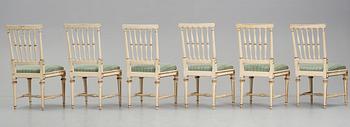 Six Gustavian 18th century chairs by E Öhrmark.