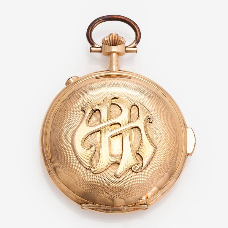 Nestor Delevaux, fickur, savonett, minutrepeter, kronograf, 62,5 mm.