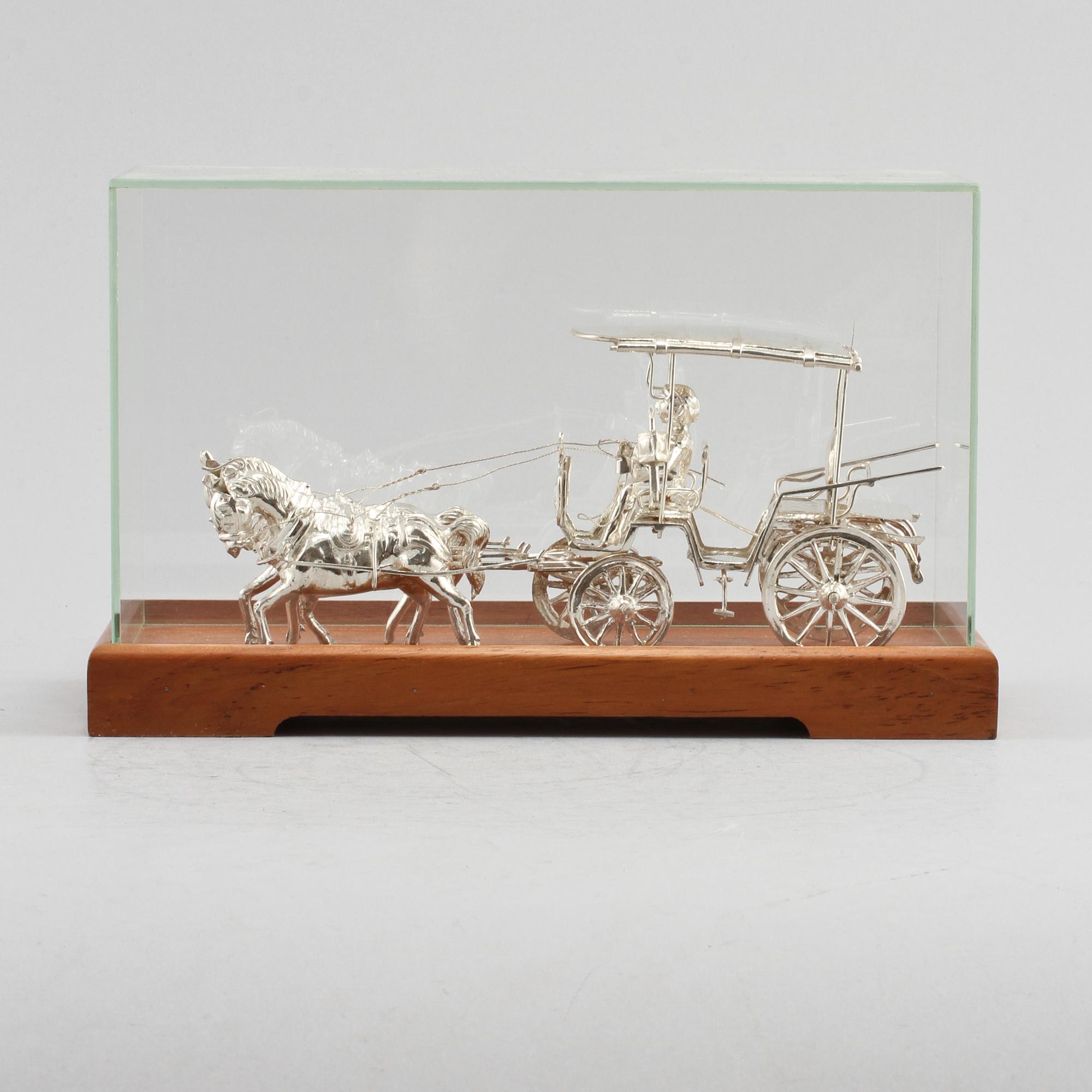 FIGURGRUPP, silver, signerad G Kardjo, orientalisk, 1900/2000-tal. Vikt 140 g.