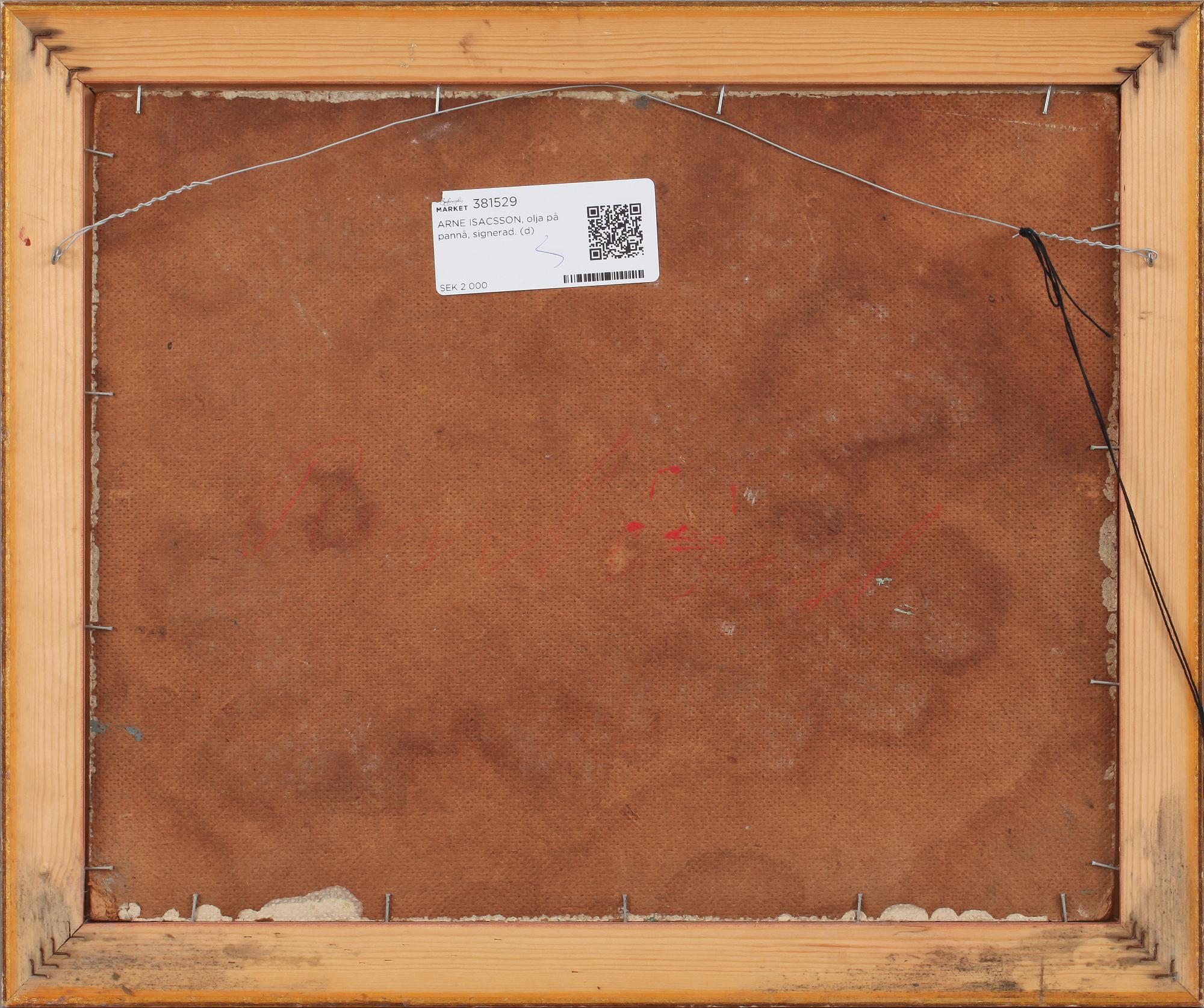 ARNE ISACSSON, olja på pannå, signerad.