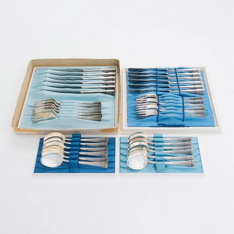 Mauno Honkanen, a 36-piece set of 'Tähkä' silver cutlery, Tillander Helsinki 1975-76.