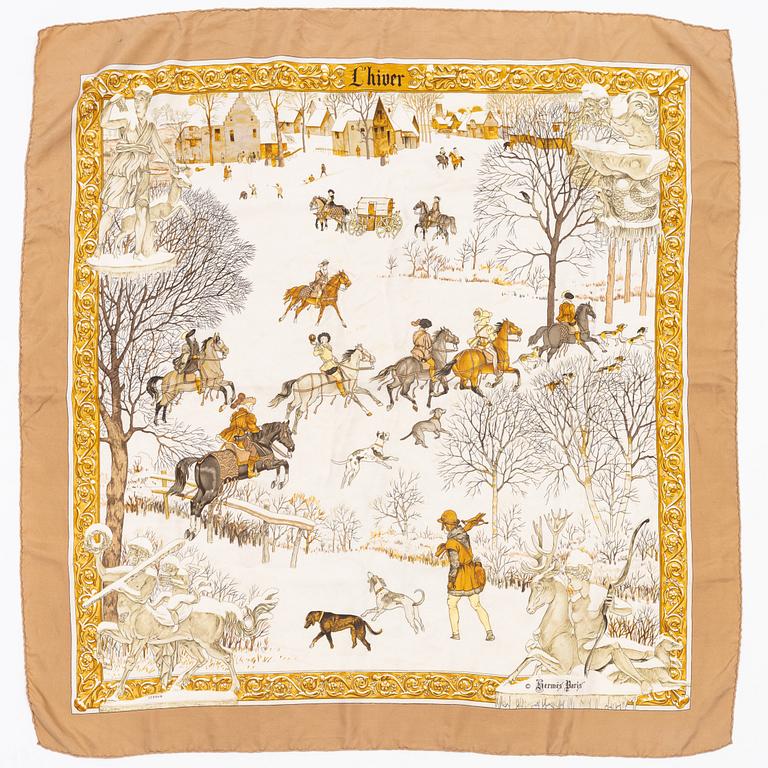 Hermès, a 'L'Hiver' silk scarf.