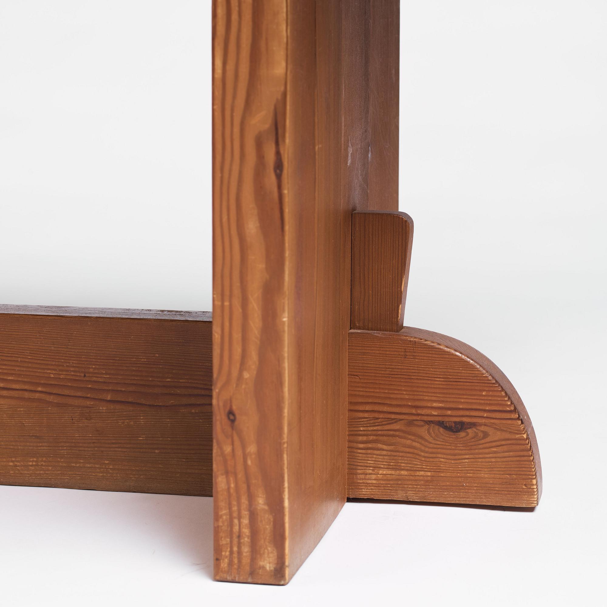 Axel Einar Hjorth, a 'Lovö' stained pine dinner table, Noriska Kompaniet, Sweden 1930s.