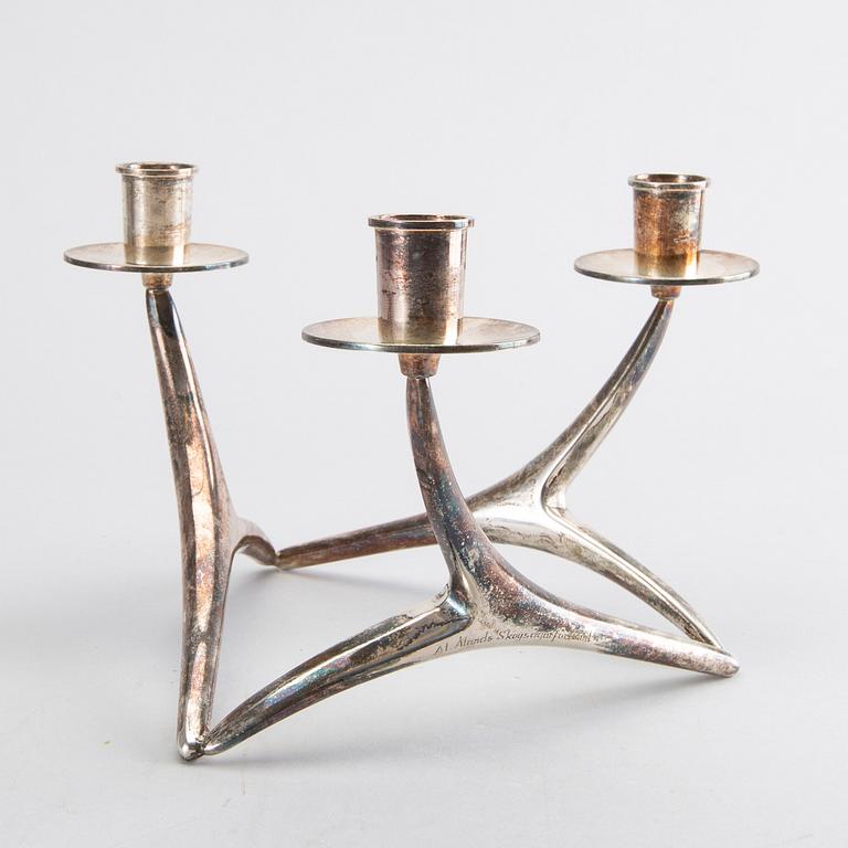 ANNA-GRETA EKER, a silver candelabra, Auran Kultaseppä, Åbo, Finland, 1964.