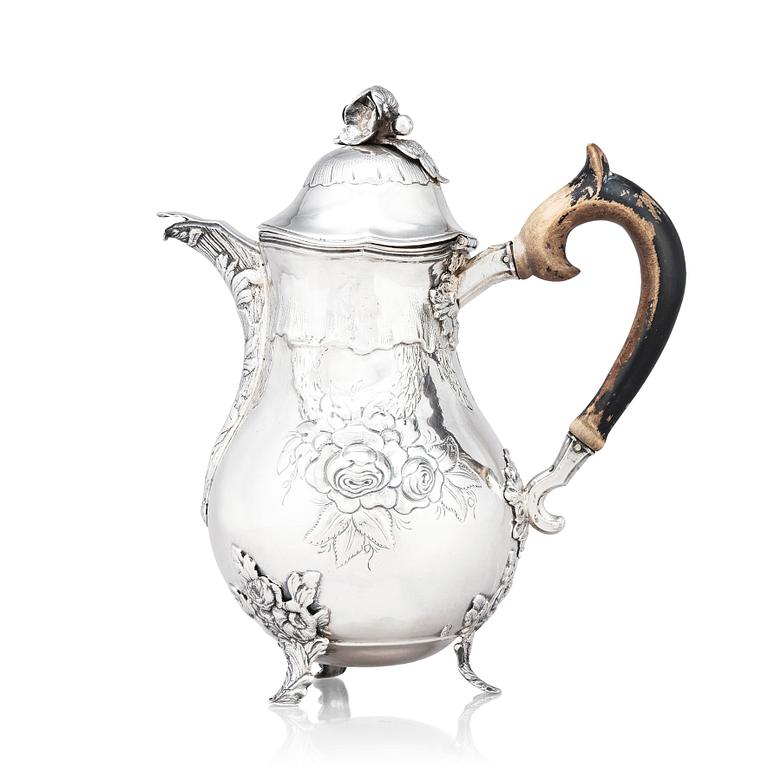 A Swedish 18th century silver coffee-pot, marks of Olof Löfvander the elder, Luleå 1773.