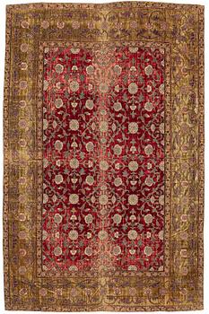 187. A MUGHAL SILK VELVET, India, probably the second half of the 18th century, ca 227 x 146,5 cm.