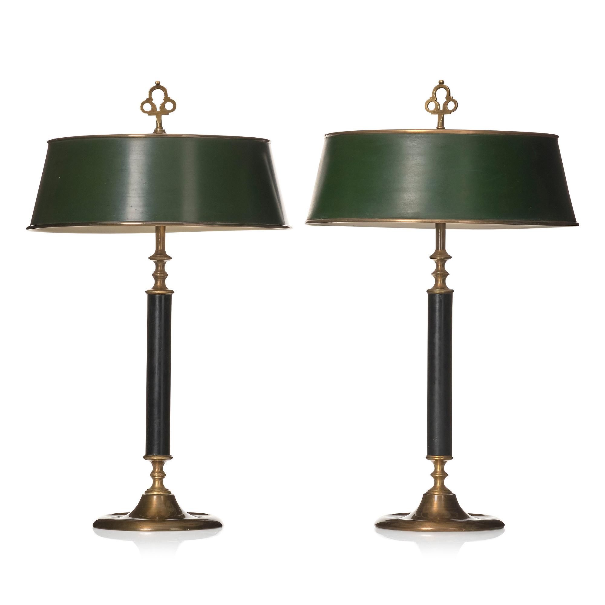 Melchior Wernstedt, a pair of table lamps, model "25760", Nordiska Kompaniet, 1920s.