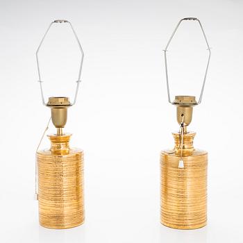 A pair of Italian ceramic table lights, Bitossi, Montelupo Fiorentino. Latter half of the 20th century.