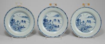 ASSIETTER, 6 st, porslin, Kina, 1800-tal.