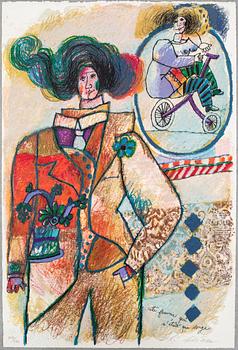 folder with nine litographs, "Femmes fleurs de mélodie", signed och numbered 204, 206, 207, 221/250.