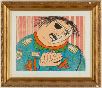 ENRICO BAJ, färglitografi, 1965, signerad 82/100.