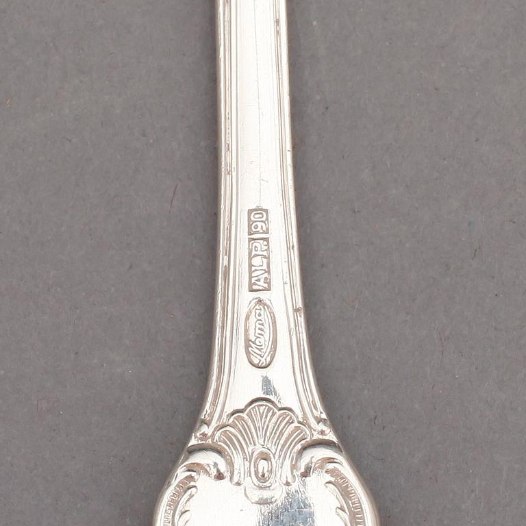 BESTICKSERVIS, 109 delar, silver modell Prins Albert CG Hallberg, Stockholm 1900-tal. Totalvikt ca 6200gr.