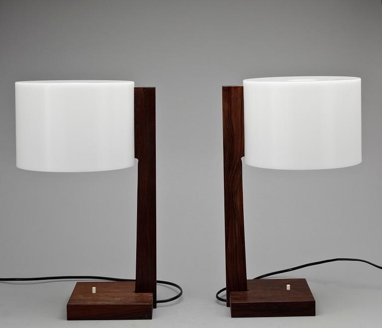 BORDSLAMPOR, ett par, Uno och Östen Kristiansson, Luxus, 1970-tal.