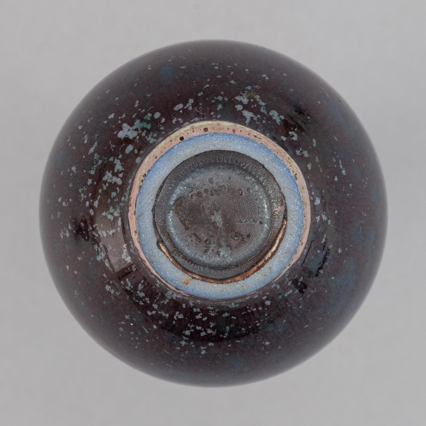 Berndt Friberg, two stoneware miniature vases and a bowl, Gustavsbergs studio, mid 20th Century.