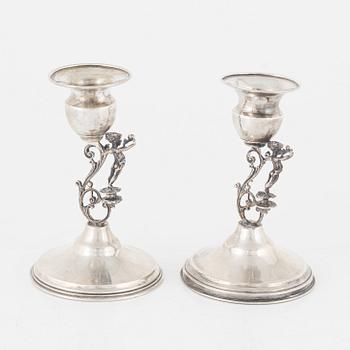 Ljusstakar, ett par, silver, märkta 825.