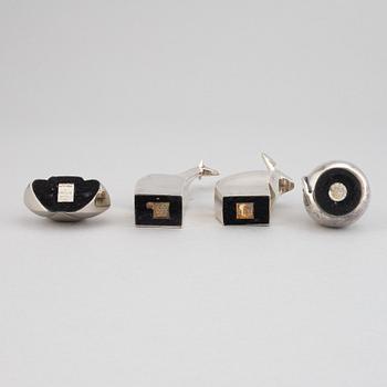 Gunnar Cyrén mfl, figuriner, 4 st, silverpläterad zink, Dansk Designs, Japan.