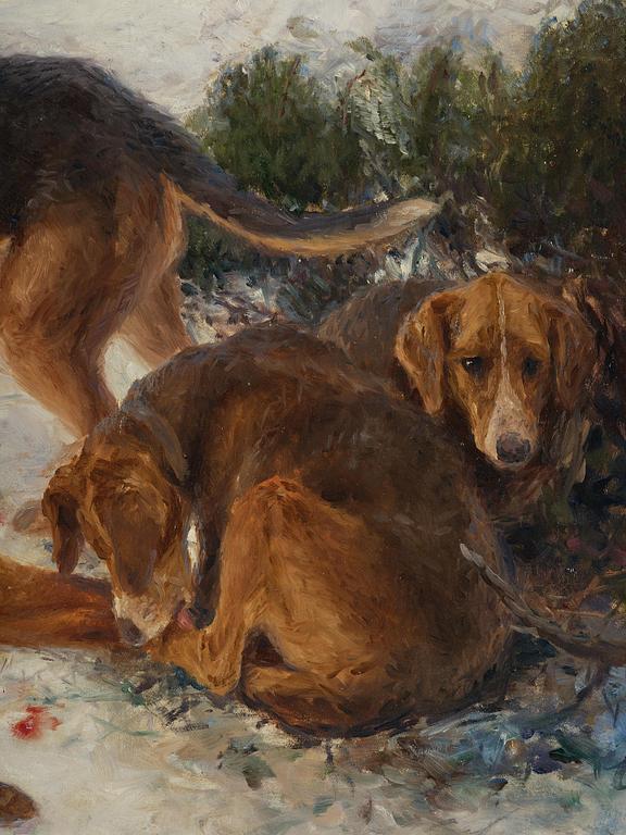 Bruno Liljefors, Hamilton hounds at the fox hunt.