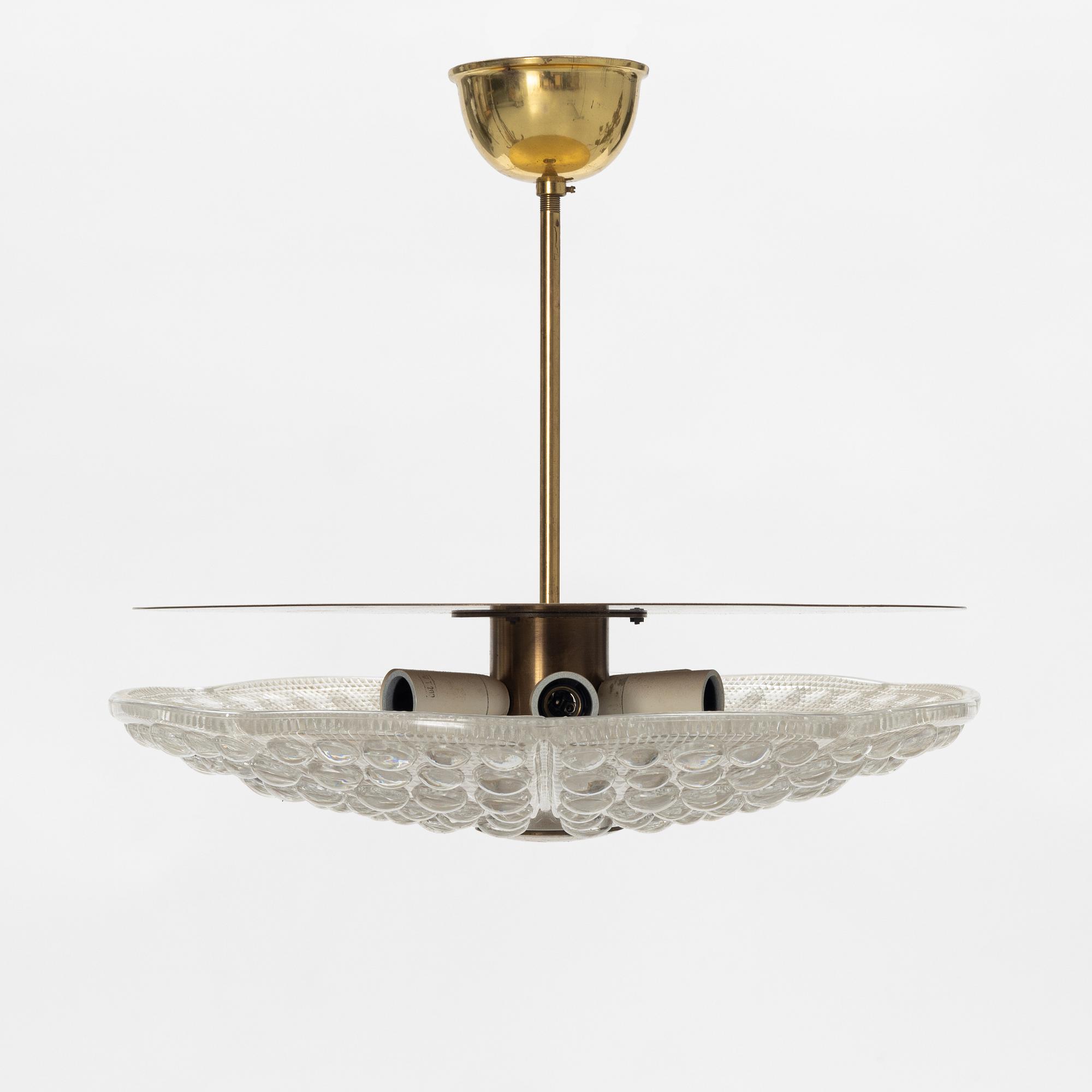 Carl Fagerlund, ceiling light, Orrefors second half of the 20th century.