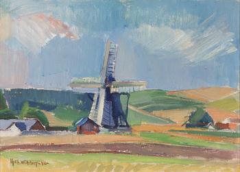 Gerhard Wihlborg, 'Skiss med kvarn, Valleberga'.