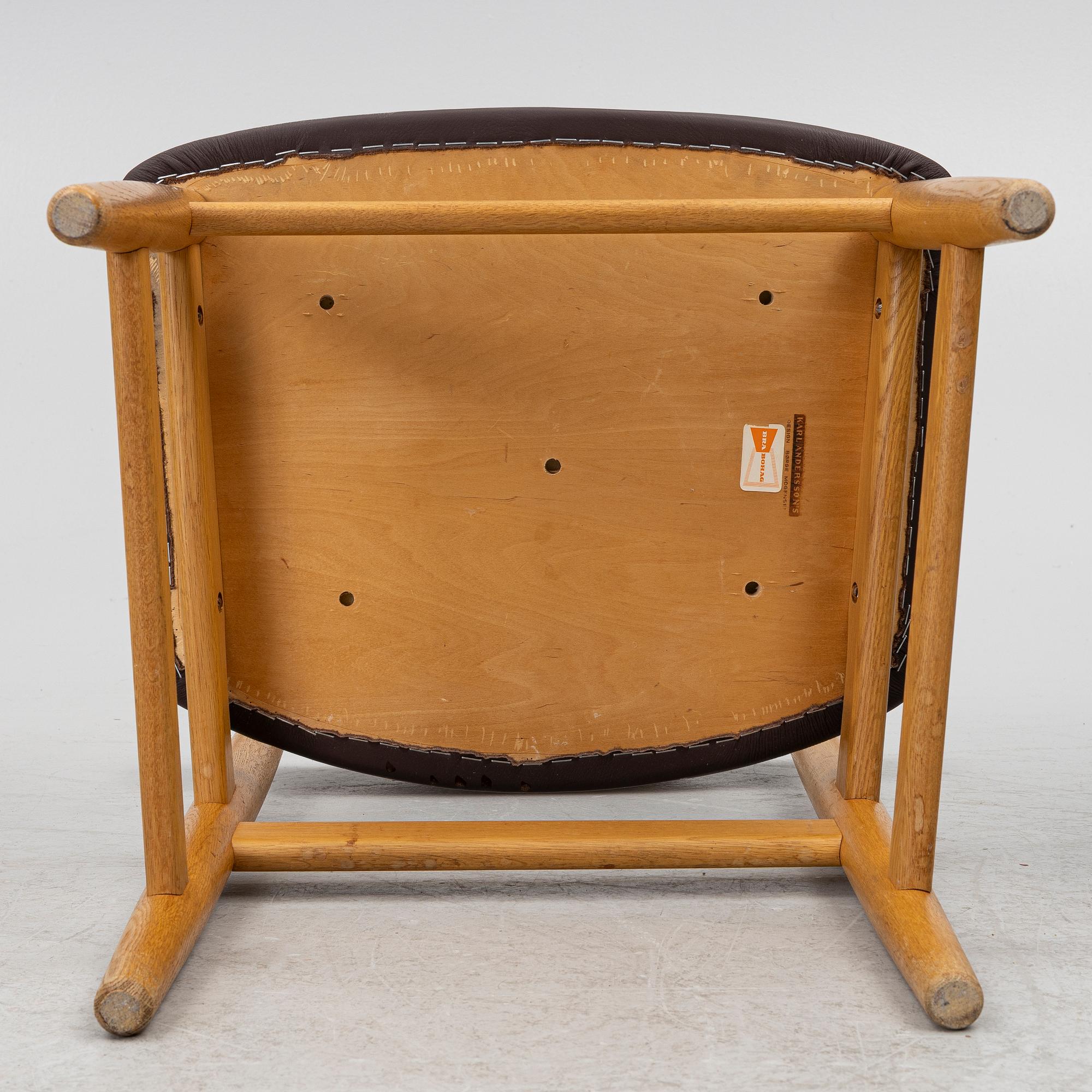 Børge Mogensen, four oak chairs, 'Öresund', Bra Bohag, Karl Andersson.