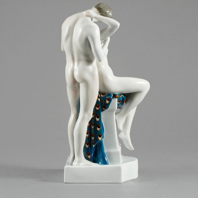 FIGURIN, porslin, signerad Richard Aigner, Rosenthal, München, 1900-talets andra hälft.