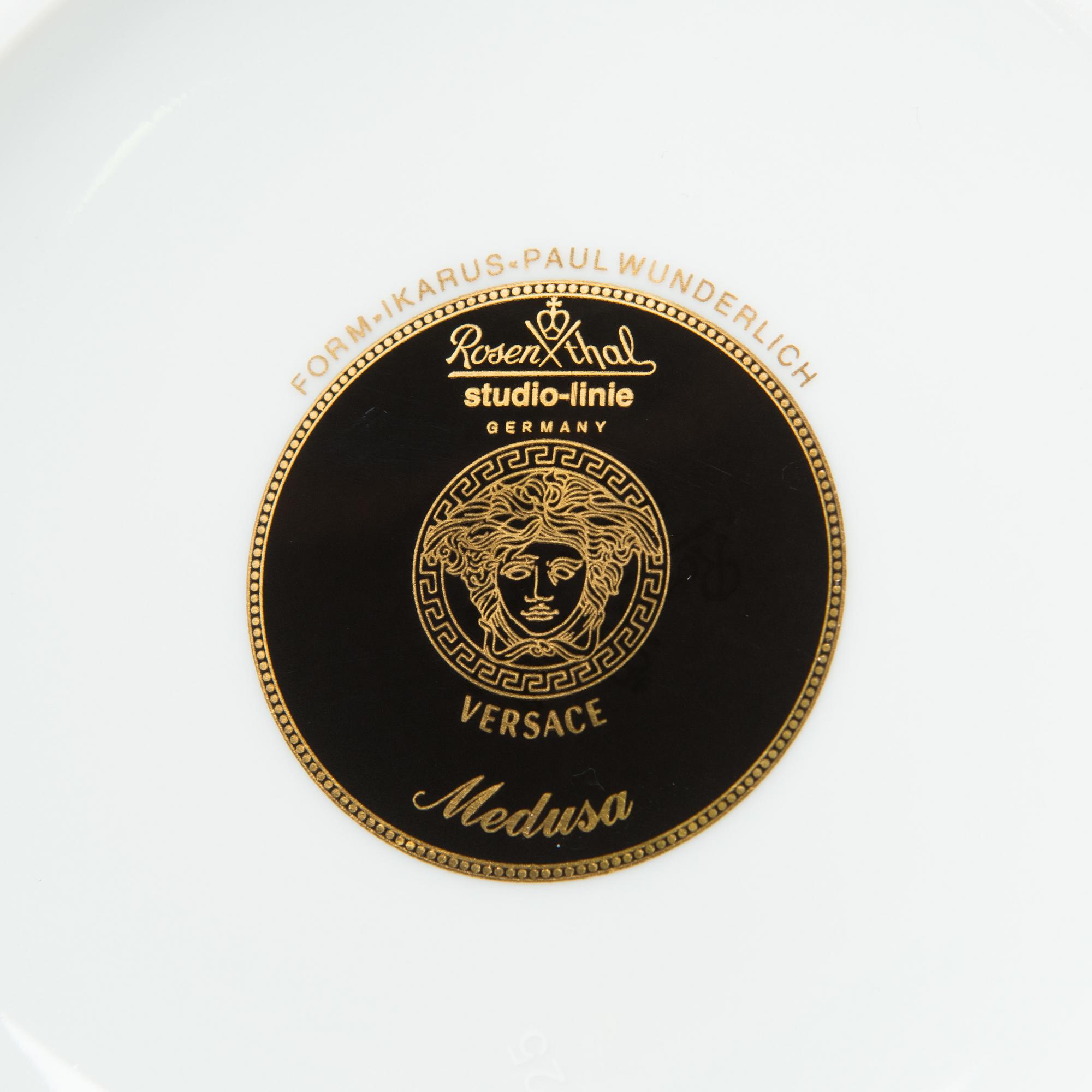 Versace, ruoka-astiasto, 27 osaa, posliini, "Medusa", Rosenthal, Studie-linie, Saksa.