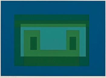 JOSEF ALBERS, 9 färgserigrafier, signerade med blyerts, daterade 1966, numrerade 103/200.