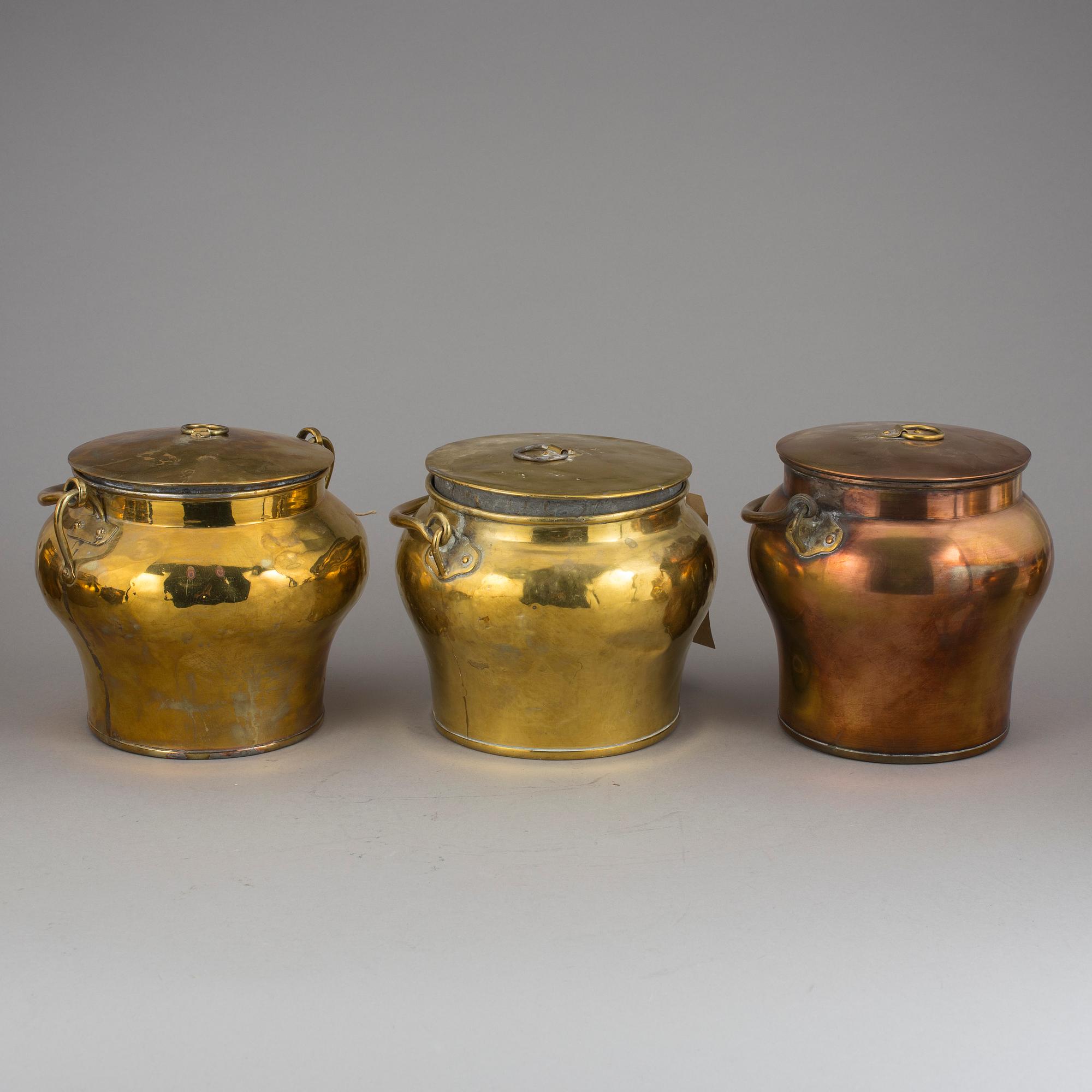 BULKRUKOR, 8 stycken, mässing, Skultuna Bruk, 1800/1900-tal.