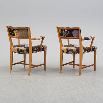 A Josef Frank pair of mahogany armchairs for Svenskt Tenn, model 695.