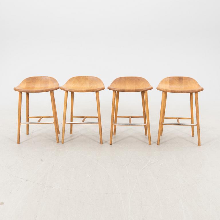 Jonas Lindvall, a set of four Miss Holly oak bar stools.