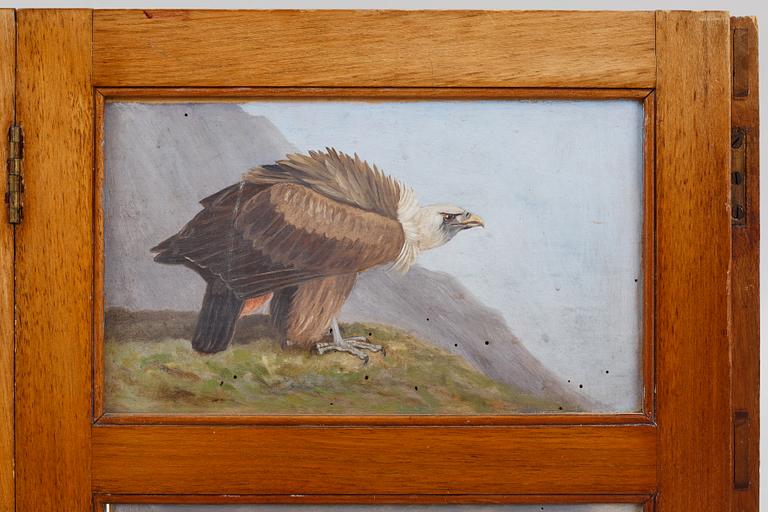 A folding screen, late 19th century.