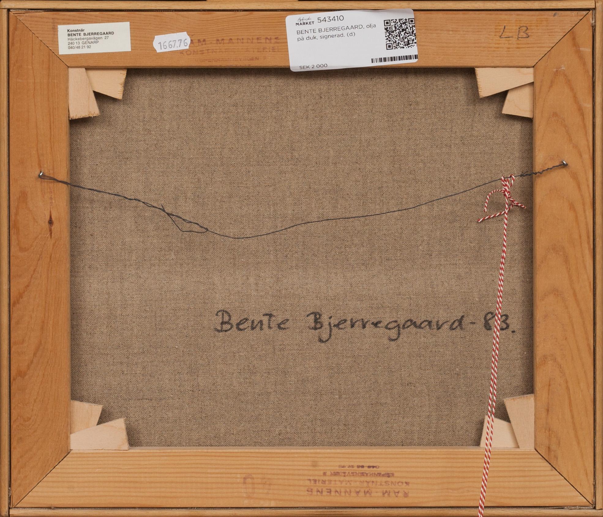 BENTE BJERREGAARD, olja på duk, signerad.