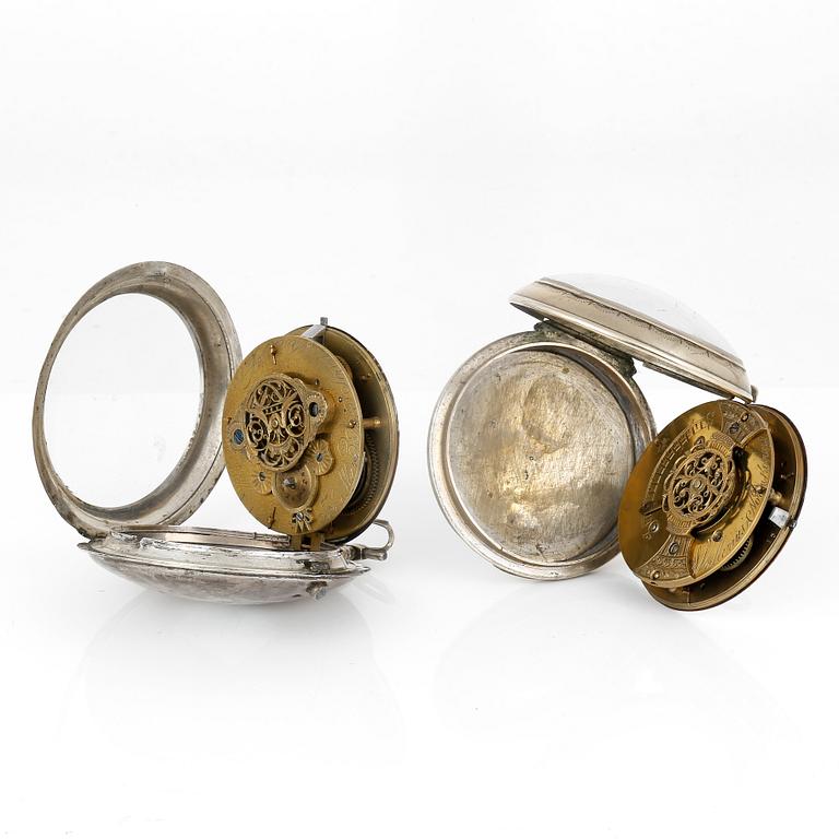FICKUR, 4 st, silver, bla Samson, London, tot vikt ca 489,1 gram.