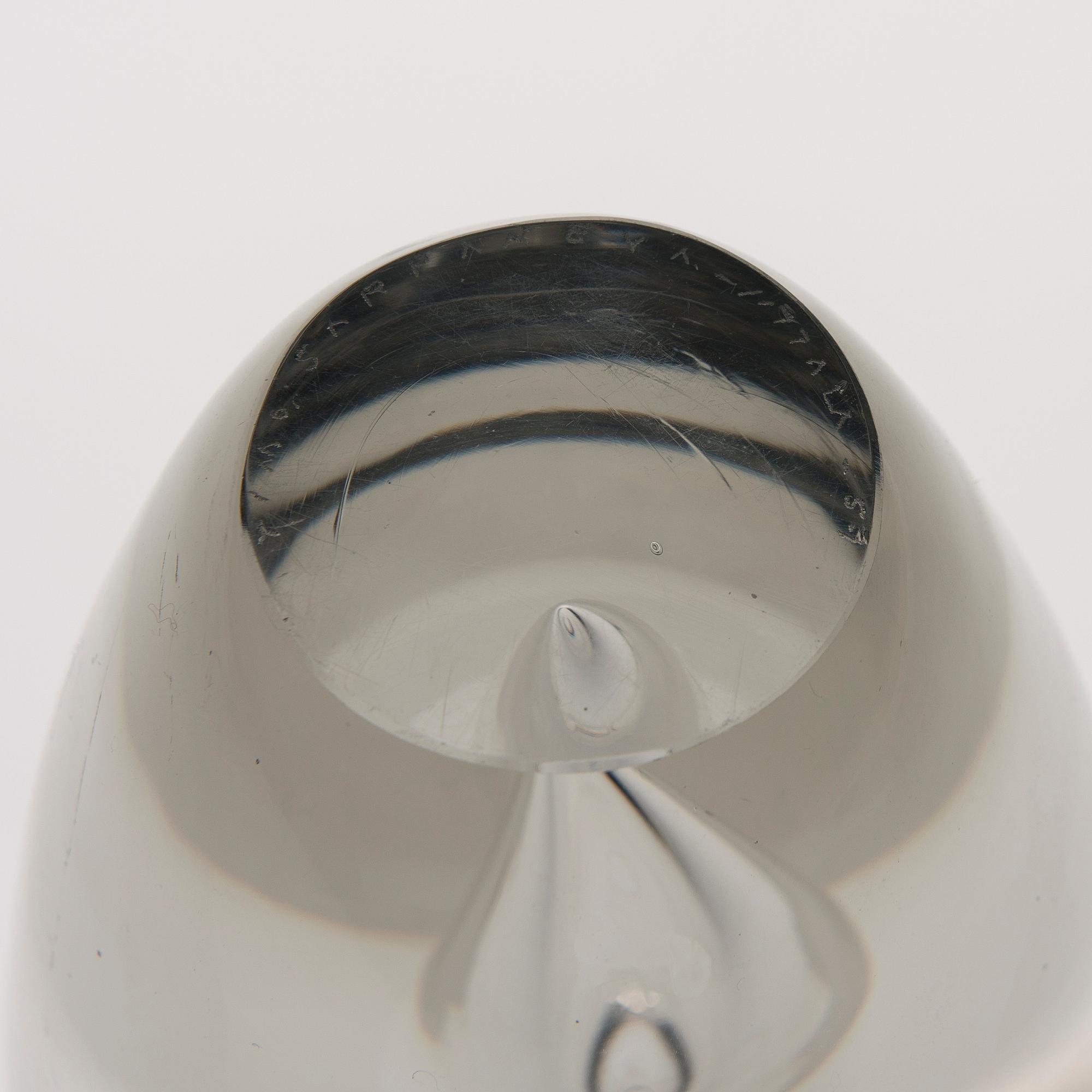 SKULPTUR, glas "Tear 3575" signerad Timo Sarpaneva, Iittala -57.