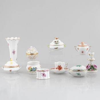 15 pieces of Herend porcelain, Hungary, 20th century.
