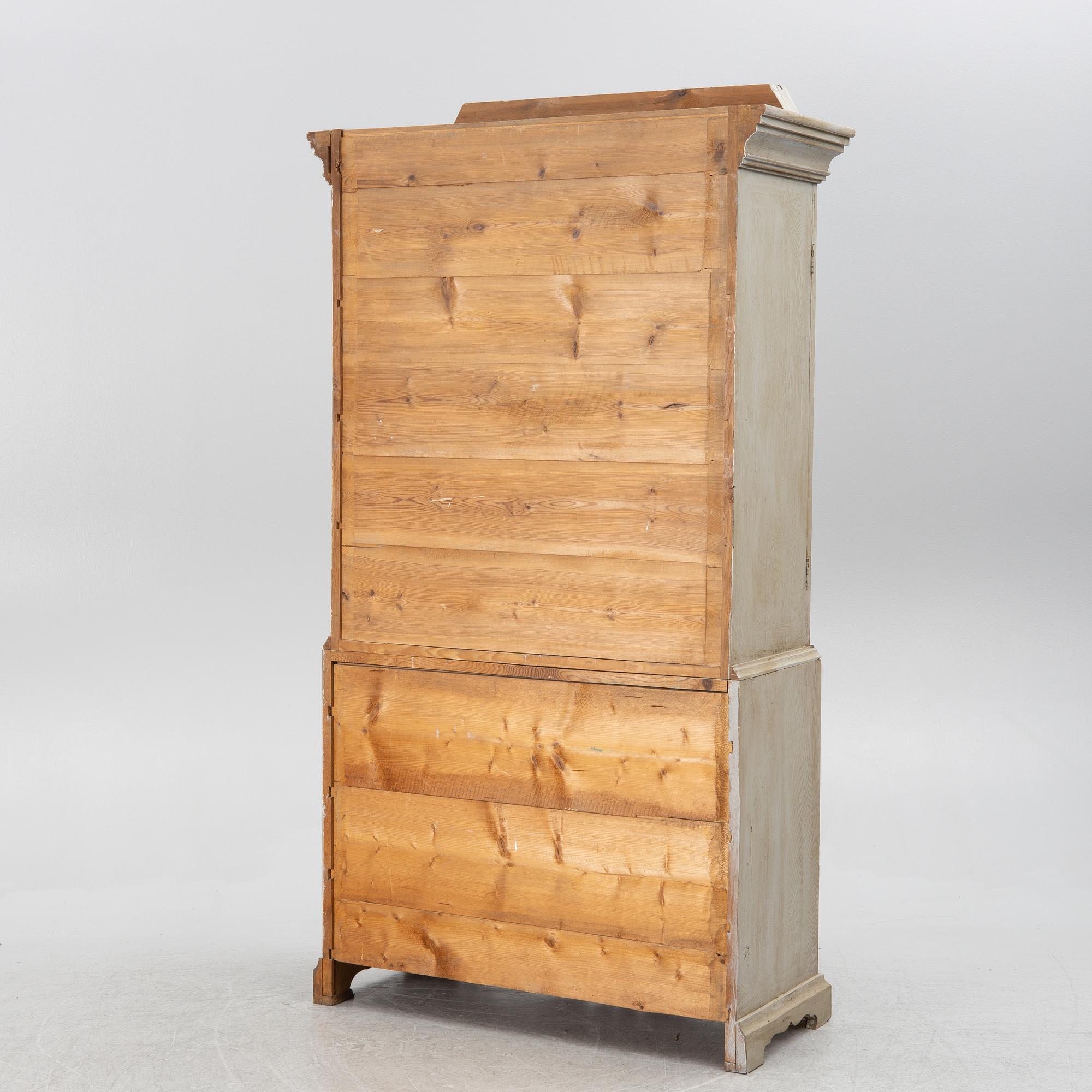 A late 19th two-part century cabinet.