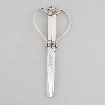 Johan Rohde, 'Acanthus' sterling silver grape scissors, Georg Jensen, Denmark, after 1945.