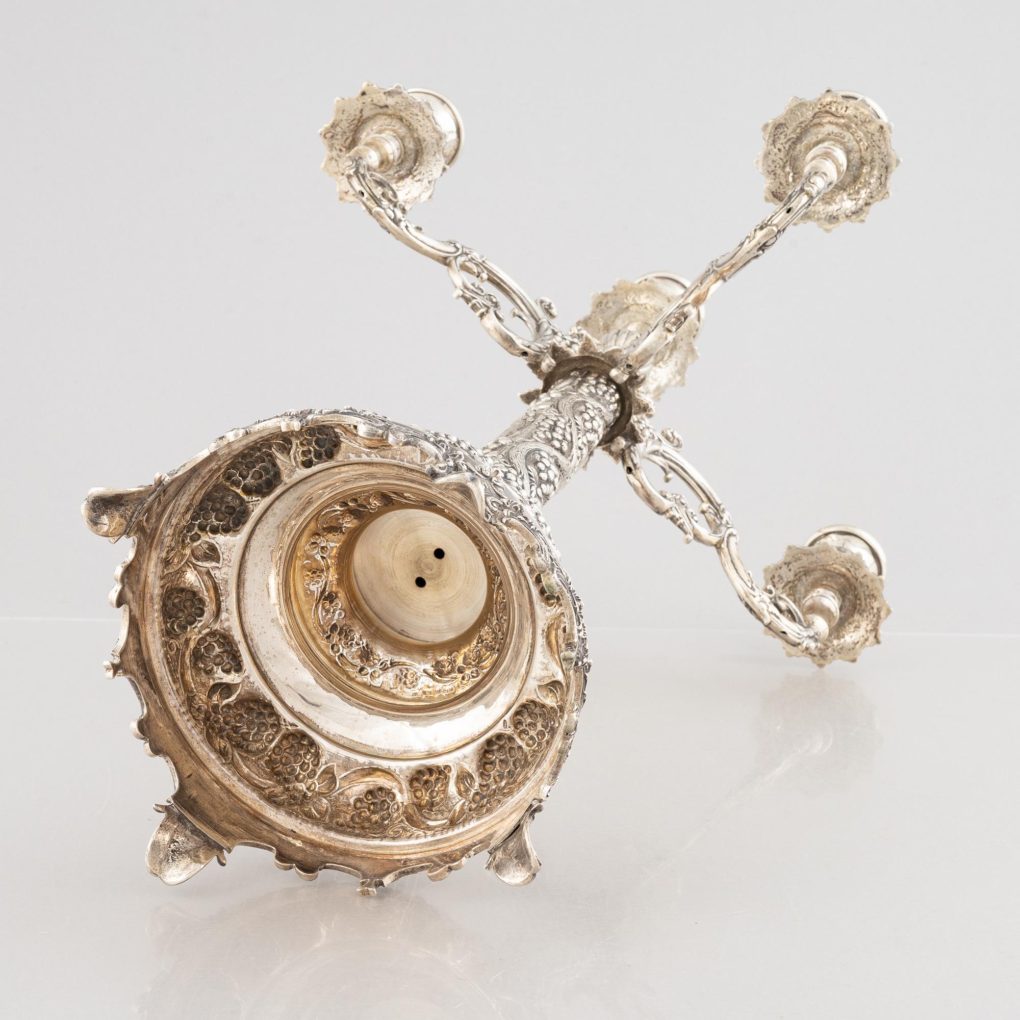 Candelabrum, silver, 20th century.