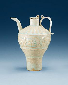 1633. A pale green glazed ewer with cover, Song dynasty (960-1279).