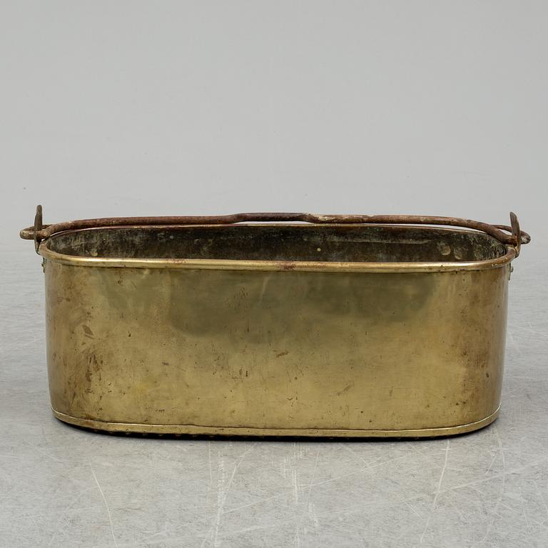 A 19th century brass fish pan.