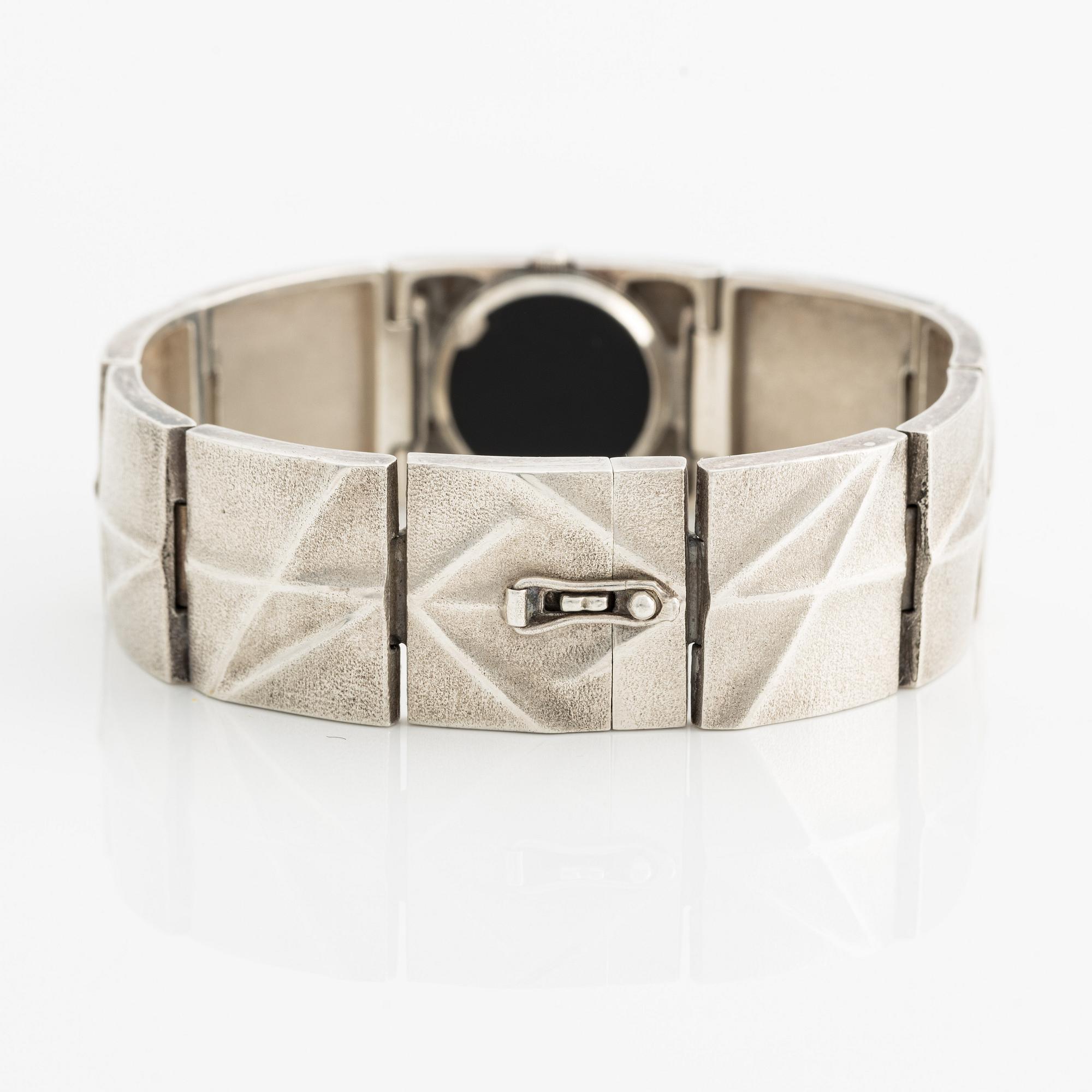 Lapponia wristwatch "Istral" sterling silver, designed by Björn Weckström, 1988.