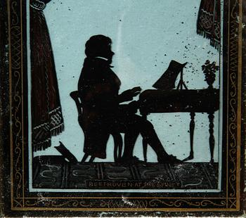 GLASMÅLNINGAR, 2 st, 1800/1900-tal.