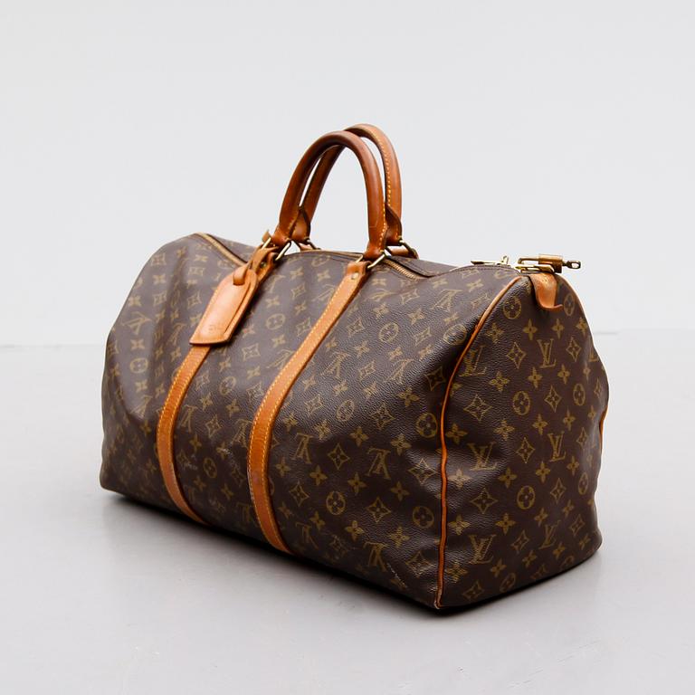 WEEKENDBAG, Louis Vuitton, möjligen "Keepall 45", 1980-tal.