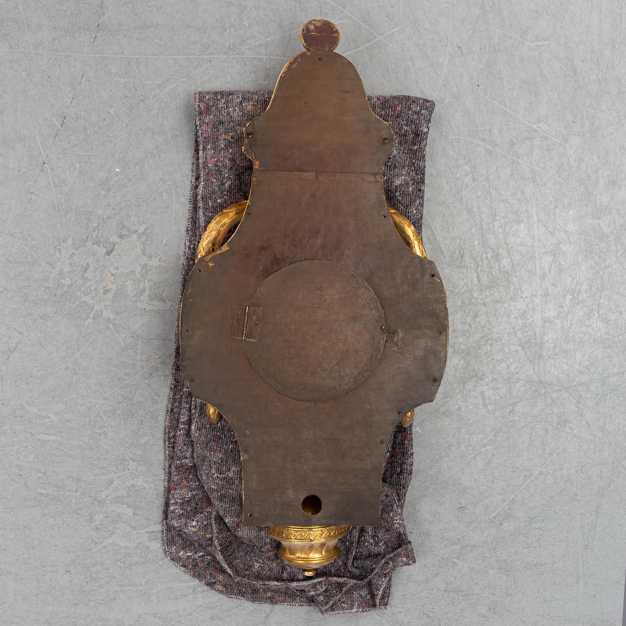 A Gustavian wall pendellum clock, by Michael Åmarck Stockholm, second half of the 18th Century.