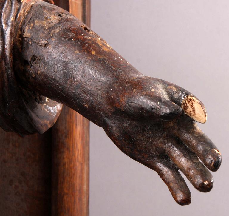 SKULPTUR, trä. 1600/1700 i senare hus.