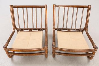 Armchairs, a pair, 1970s-80s.