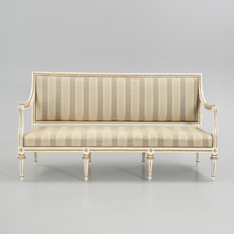 SOFFA, gustaviansk, Stockholms hallstämpel, ca 1790.