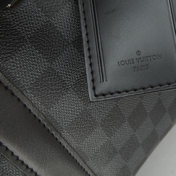 VÄSKA, "Keepall 45 bandouliere damier graphite", Louis Vuitton.