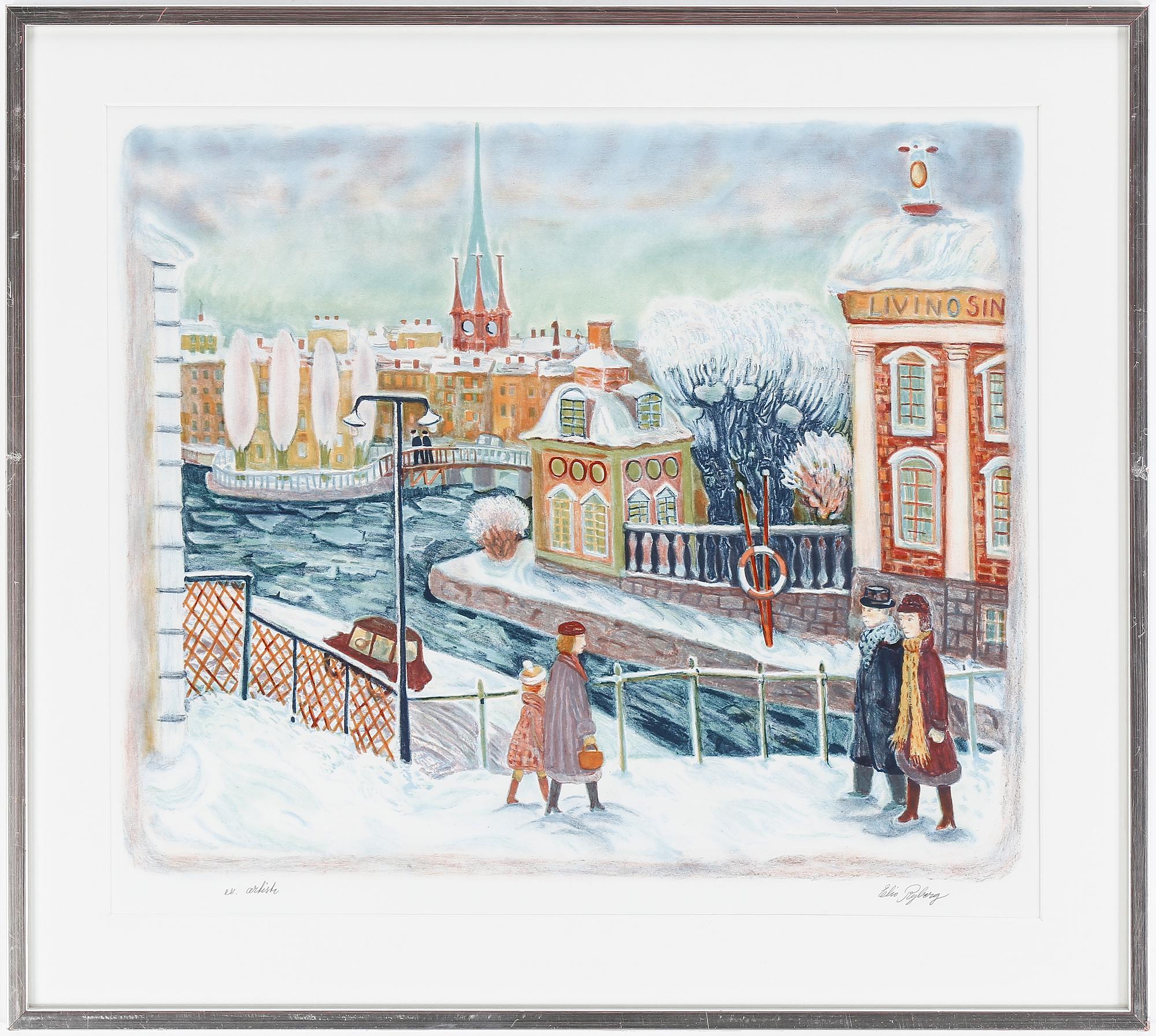 ELIS RYBERG, färglitografi, signerad och ex artiste.