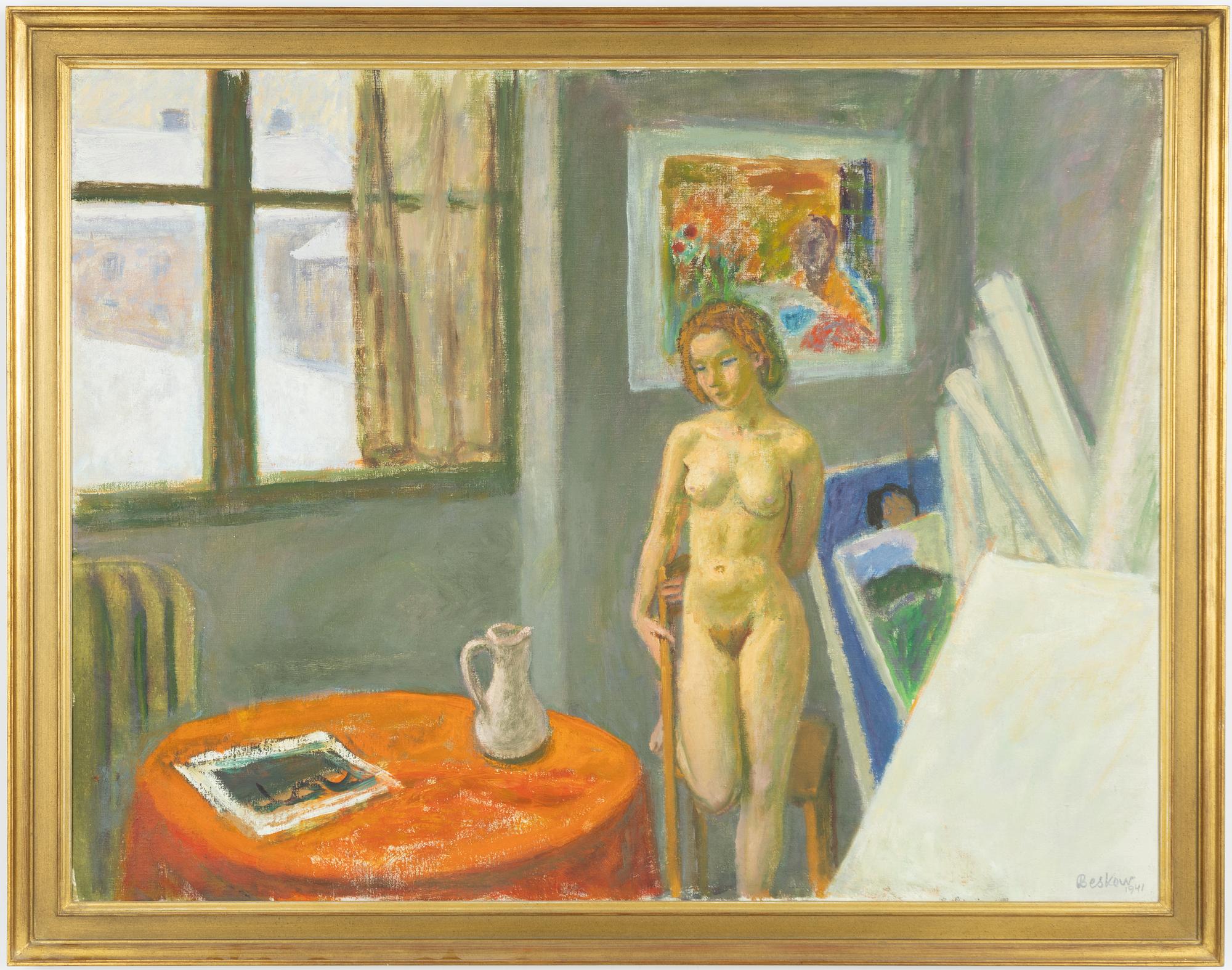 Bo Beskow, Interior with model.